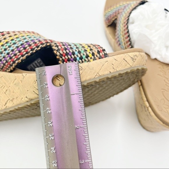 Skechers Cali Size 9 Beverlee Delighted Wedge Vegan Sandals Rainbow Multicolor - Picture 15 of 16
